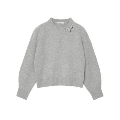 未使用 タグ付き✨アナイ ウール カシミヤ リボンビジュー プルオーバー 38 ウールカシミヤリボンビジュー プルオーバー | ANAYI/アナイ