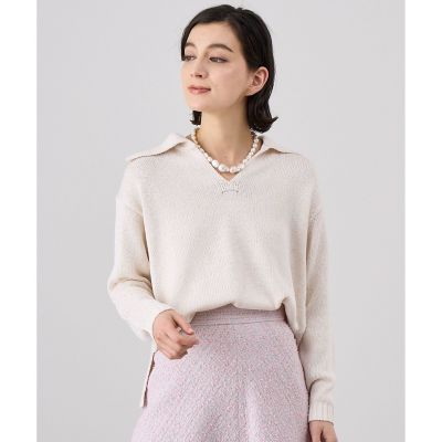 新品 アナイ ANAYI レーシーニット襟付きプルオーバー ３８ レーシー切替プルオーバー | ANAYI/アナイ | 三越伊勢丹