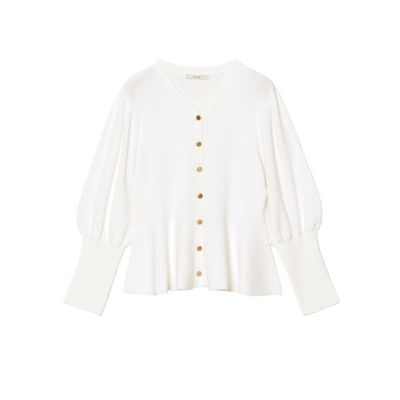 レーヨンナイロンペプラムVネック カーディガン | ANAYI/アナイ