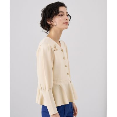 レーヨンナイロンペプラムVネック カーディガン | ANAYI/アナイ