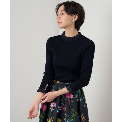 オーガンジーニットコンビ　プルオーバー