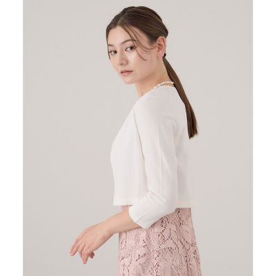 ANAYI レーヨンナイロン 天竺 クルーネックカーディガン 黒 ANAYI｜レーヨンナイロン天竺クルーネックカーディガン