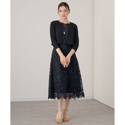 ANAYI レーヨンナイロン 天竺 クルーネックカーディガン 黒 セール】 レーヨンナイロン天竺クルーネックカーディガン