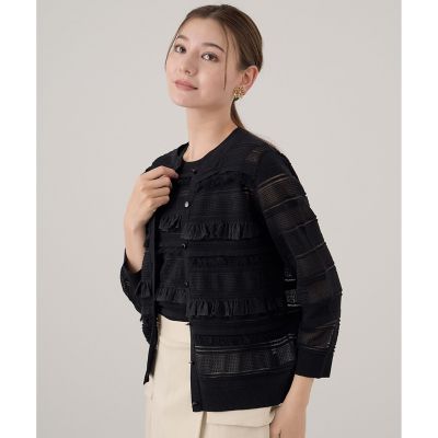 シアーフリンジフリル　カーディガン