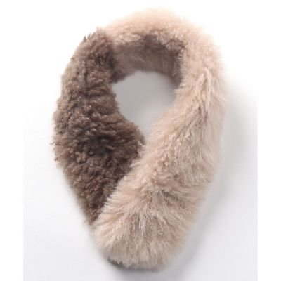美品　ANAYI アナイ　ウールカシミヤ　FOXファー付き　ライトグレーストール ANAYI / アナイ マフラー・ショール・スヌード・ストール