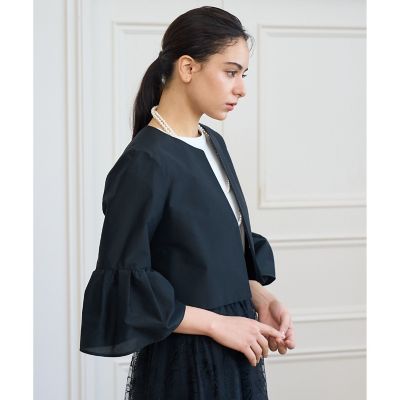★美品★ANAYI コットンシルクフレアタック袖ジャケット ANAYI（アナイ）の「コットンシルクフレアタック袖 ジャケット