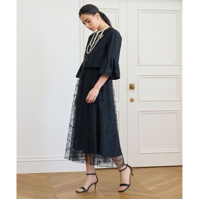 ★美品★ANAYI コットンシルクフレアタック袖ジャケット コットンシルクフレアタック袖 ジャケット | ANAYI/アナイ