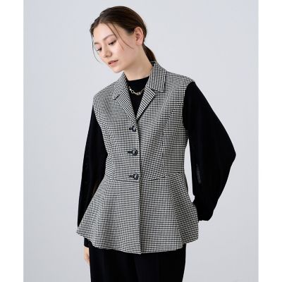 セットアップ対応商品】モノトーンワッフルペプラムジレ | ANAYI