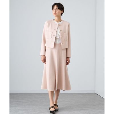 セットアップ対応商品】モノトーンワッフルノーカラー ジャケット 