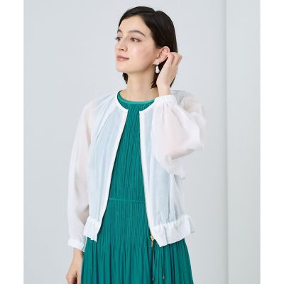 アナイ 23SS コットンボイルギャザーブルゾン シアー長袖　ノーカラー コットンボイルギャザーブルゾン | ANAYI/アナイ | 三越伊勢丹