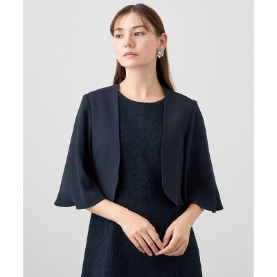 バックサテンフレアスリーブボレロ