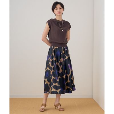 ANAYI アナイ　ビッグフラワージャガードフレア　スカート ANAYI（アナイ）の「ビッグフラワージャガードフレアスカート