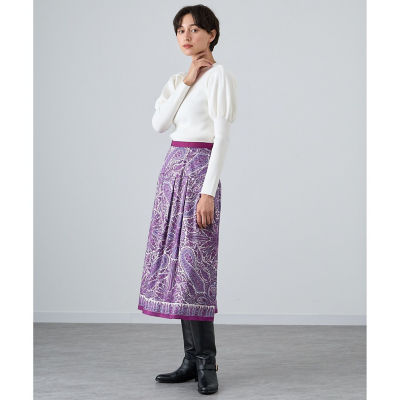 ペイズリースカーフプリントタック スカート | ファッション・服