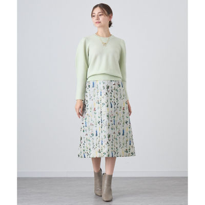 ラインフラワージャガードセミタイト スカート | ファッション・服 