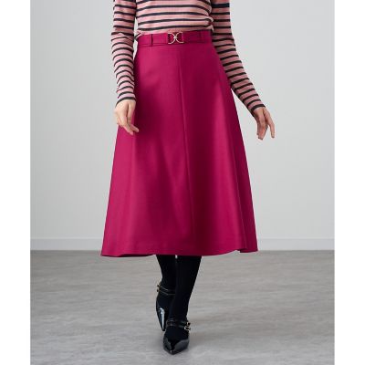 ストレッチボタニーベルトバックル　スカート