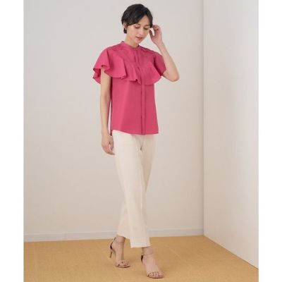 ANAYI ライトスラブフレアクロップドパンツ 36 セットアップ対応商品】ライトスラブフレアクロップドパンツ