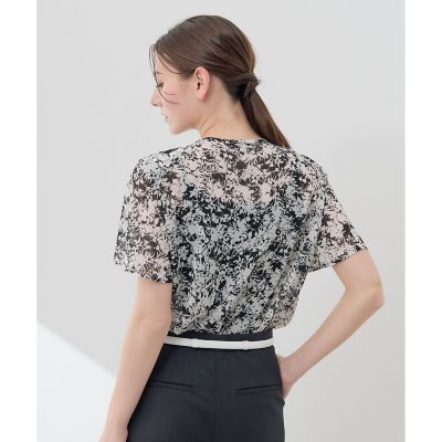 ANAYI  ジオメトリックPTラッフルブラウス【未使用品】 セットアップ対応商品】モノトーンモザイクラッフル ブラウス