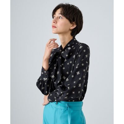 ANAYI　アナイ アナグラムドットプリントボウ　ブラウス　ブルー アナグラムドットプリントボウ ブラウス | ANAYI/アナイ | 三越