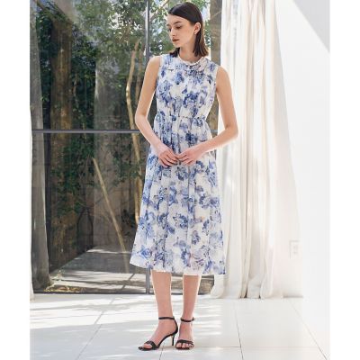 値下*新品◆ANAYI　フラワープリント ワンピース（34）◆今季物2025年 ドローイングフラワーローンプリント ワンピース | ANAYI/アナイ