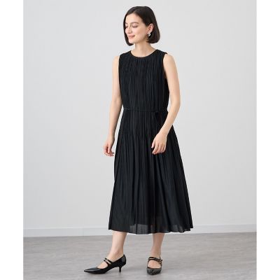 【美品】ANAYI ソフトジャージープリーツワンピース グリーン　ワンピース 美品】ANAYI ソフトジャージープリーツワンピース グリーン