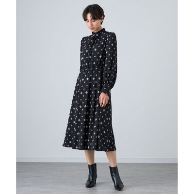 アナイ ANAYI アナイ ドットプリント タックワンピース サイズ34 フリル アナグラムドットプリントフリル ワンピース | ANAYI/アナイ