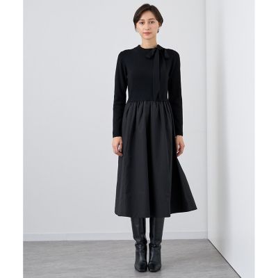 ✨超美品✨ 2022 ANAYI ウールタフタドッキングワンピースハイネック