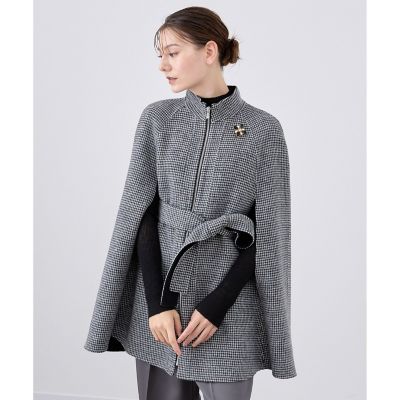 ＜ANAYI＞チェックリバーミドルケープコート