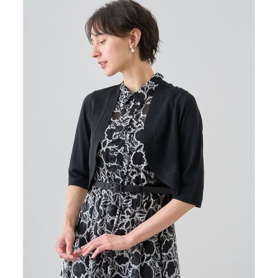 バックフレアショートニットボレロ