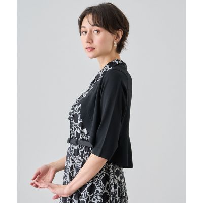 バックフレアショートニットボレロ