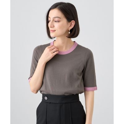 スーパーメリノ配色クルーネック プルオーバー | ANAYI/アナイ