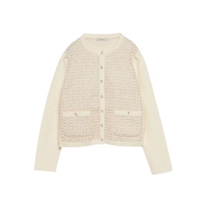 ホワイトチェーンツイードコンビカーディガン | ANAYI/アナイ