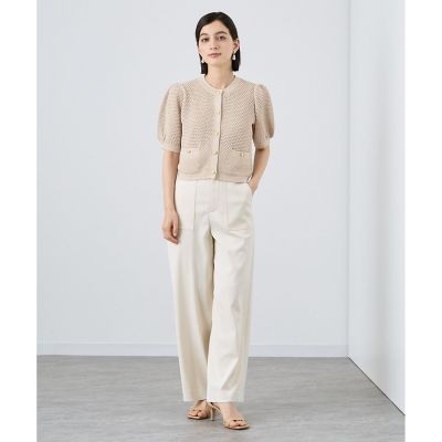 新品タグ付き✨アナイ 23ss からみクルーカーディガン 金ボタン パフスリーブ 美品✨アナイ 23ss からみクルーカーディガン 金ボタン