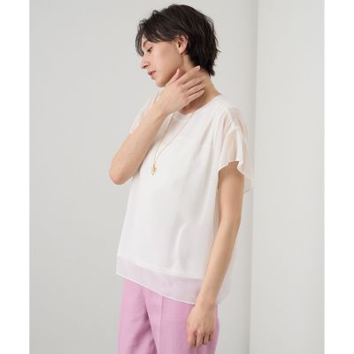 シフォンコンビフレンチスリーブ プルオーバー | ANAYI/アナイ