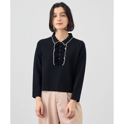 シルクストレッチフリルポロプルオーバー | ANAYI/アナイ | 三越