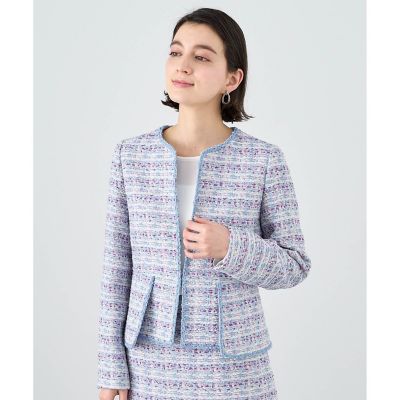 セットアップ対応商品】ファンシーツイードペプラムジャケット