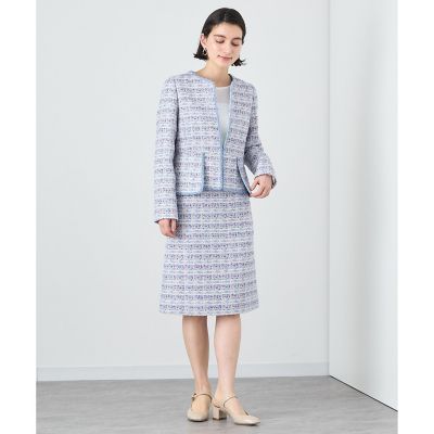 【セットアップ対応商品】ファンシーツイードペプラムジャケット