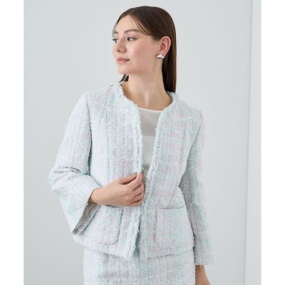＜ANAYI＞【セットアップ対応商品】パステルツイードベル袖　ジャケット