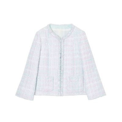 【セットアップ対応商品】パステルツイードベル袖　ジャケット