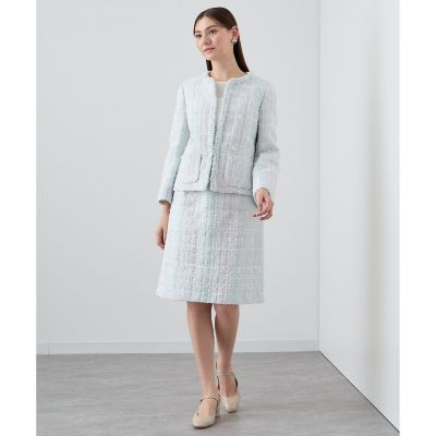 【セットアップ対応商品】パステルツイードベル袖　ジャケット
