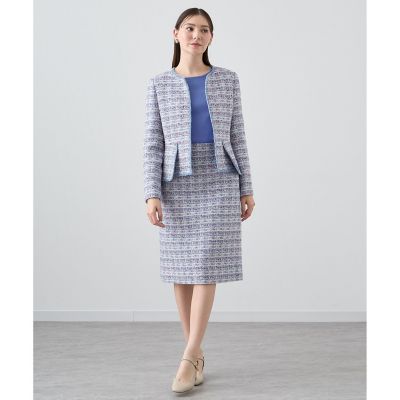 セットアップ対応商品】ファンシーツイードAライン スカート