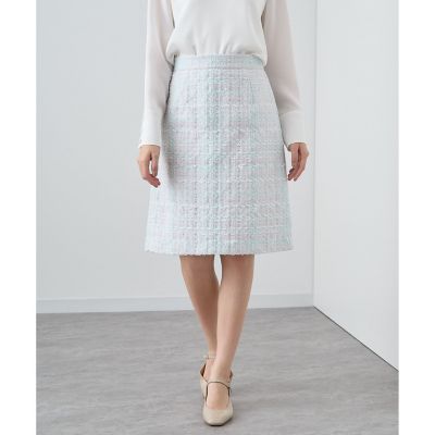 ＜ANAYI＞【セットアップ対応商品】パステルツイードＡライン　スカート