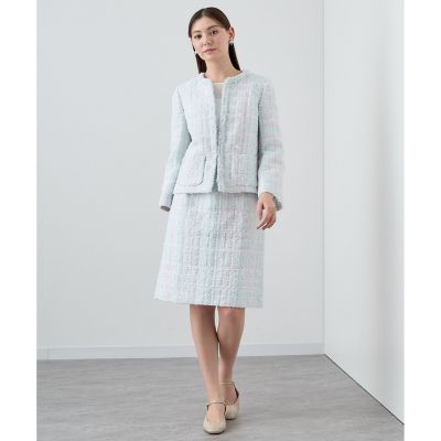 【セットアップ対応商品】パステルツイードＡライン　スカート