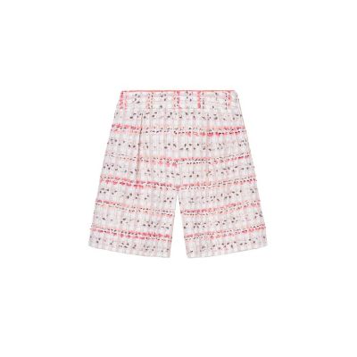 【セットアップ対応商品】コーラルピンクツイードキュロットパンツ