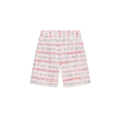 【セットアップ対応商品】コーラルピンクツイードキュロットパンツ