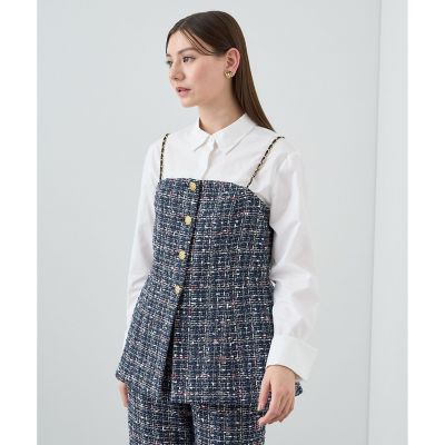 ＜ANAYI＞【セットアップ対応商品】ミックスチェックツイードチュニック