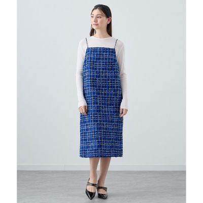 セットアップ対応商品】ブルーチェックツイードジャンスカ