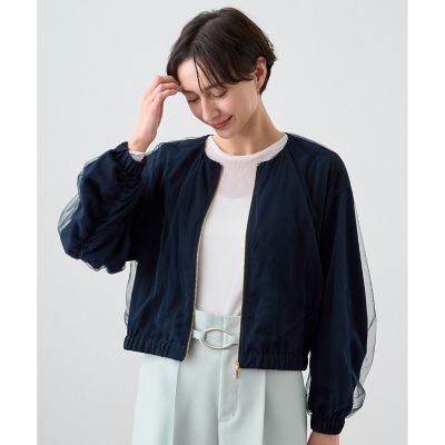 ＜ANAYI＞チュールレイヤードギャザーブルゾン