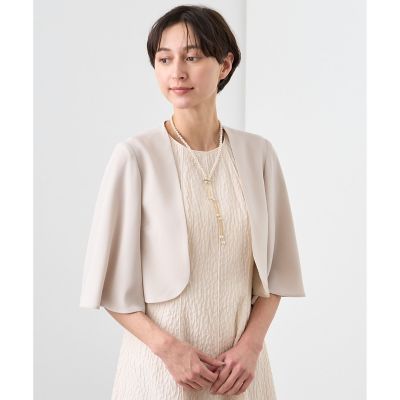 新品☆アナイ【2024SS】バックサテンフレアスリーブボレロ　ベージュ　38 新品☆アナイ【2024SS】バックサテンフレアスリーブボレロベージュ38