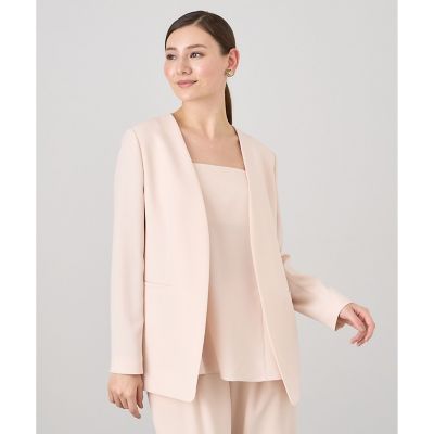 【セットアップ対応商品】ストレッチクロスボタンレス　ジャケット