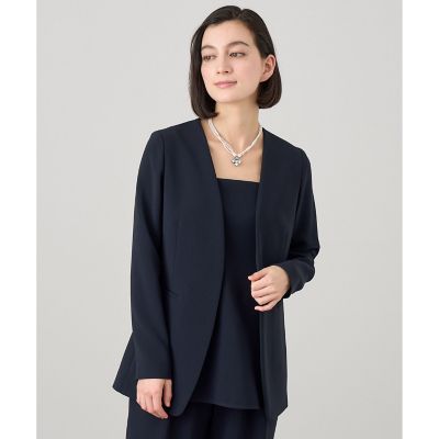【セットアップ対応商品】ストレッチクロスボタンレス　ジャケット